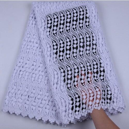 High Quality African Tulle Guipure Cord Lace Fabric Latest White Nigerian French Net Cord Lace Fabric With Stone For Dress S1712