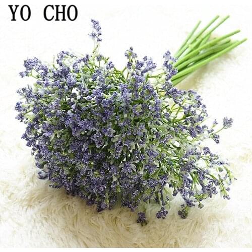 YO CHO White Gypsophila DIY Wedding Home Decoration 16 pcs Plastic Artificial Flowers Bouquet Babysbreath Fake Balcony Outdoor