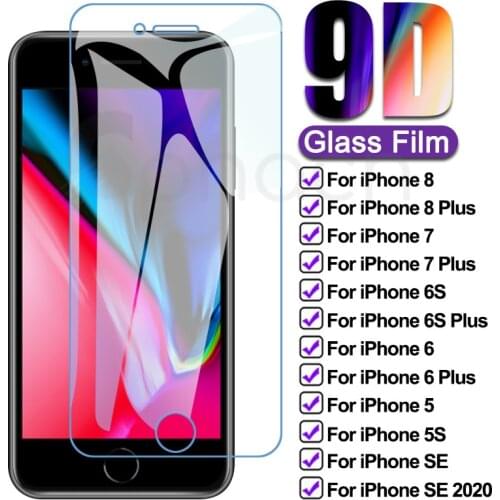 9D Full Cover Tempered Glass On The For iPhone 8 7 6 6S Plus Screen Protector For iPhone 8 6 7 6S 5 5S SE 2020 Protective Glass