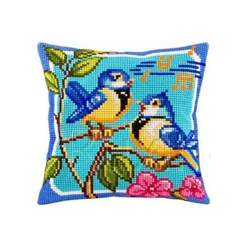 Latch-Hook-Kits-DIY 3D Segment Embroidery Pillow Embroidered Handcraft Pillow Case Animal bird Package Coarse Wool Cross Stitch