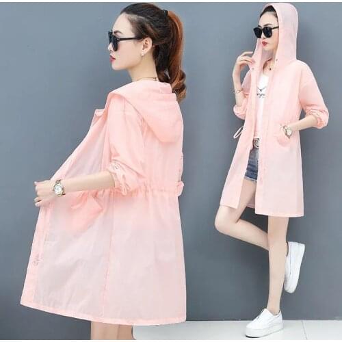 Sun Protection Clothing Women Mid-Length 2021Summer New Anti-Ultraviolet Thin Ladies Coat Air Conditioner Female Top Jacket A124