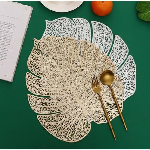 1PCS Artificial Turtle Leaf Placemat Dining Table Pad Coaster Pads Bowl Mats for Party Wedding Birthday Home Table Decor