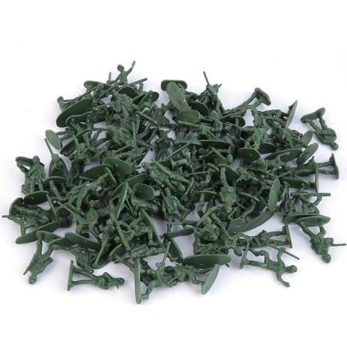 100Pcs Military Plastic Simulation Army Soldiers Model Kids Toy Collection Gift