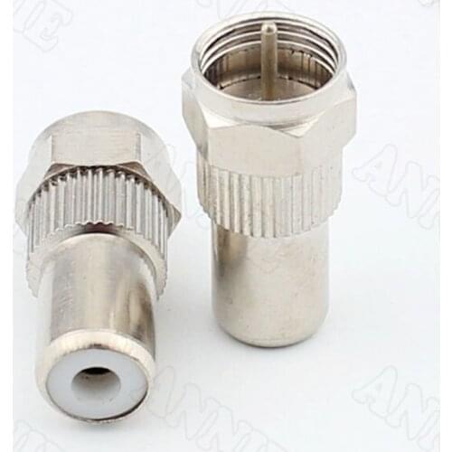 100pcs/lot F Male To RCA Female Socket TV Converter Video Jack AV Plug