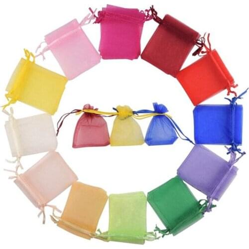 100pcs Jewelry Gift Bag 7x9 9x12 10x15 13x18cm Jewelry Packaging Organza bag Favor Wedding Party Christmas Gift Packaging Bag 5Z