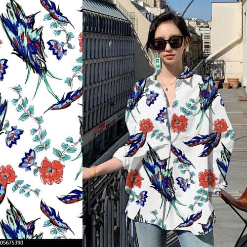 140cm * 200cm Thickness 16 M / M Silk Crepe -De-Chine Fabric Shirt Dress Mulberry Silk Fabric Printing