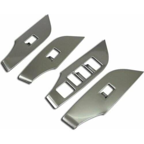 Chrome Interior Door Armrest Lift Switch Button Panel Cover Trim Protector Accessories Fit For Toyota RAV4 2019 2020