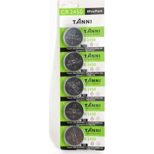 5 pcs/pack CR2450 Batteries 3V Watch Button Cell Batteries Toys Coin Batteries Calculator Remote Controls Lithium Battery
