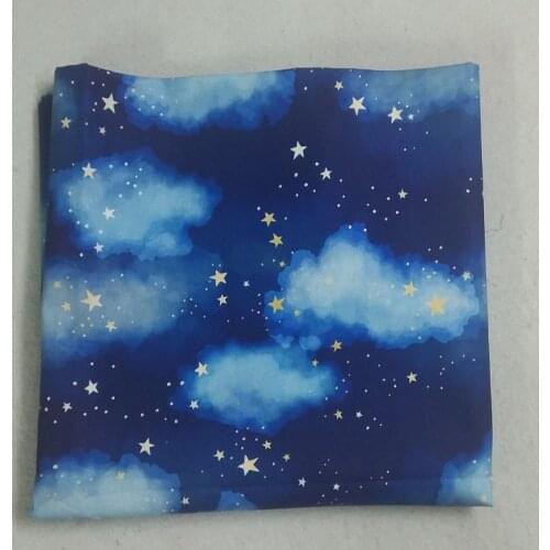 50x105cm White Cloud Star Sky Printed Cotton Fabric Design 014 Fabric Patchwork for Cloth Dress Party Home Decor