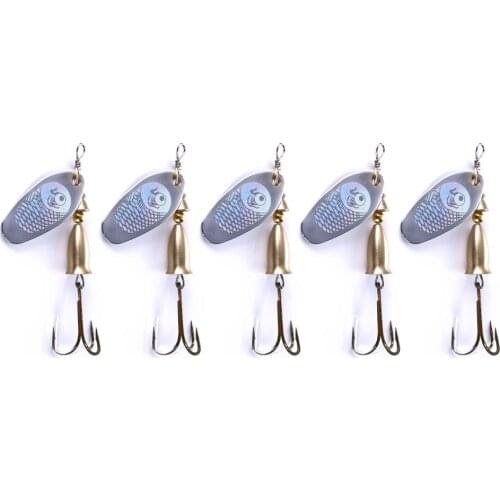 7CM/8.5g Rotated Sequins Spinner Metal Fishing Lures Artificial Spoon Lures with 6# Hook Hard Bait For Fishing Tackles Pesca