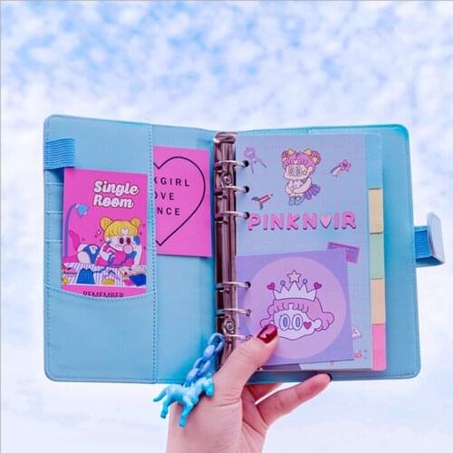Ins pink girl heart manual handbook set small fresh macaron travel diary notebook