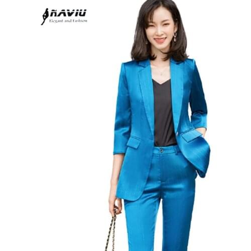 Professional Temperament Suits Women Spring New Fashion High End Stripes Slim Blazer And Pants Office Ladies Two Piece Work Wear