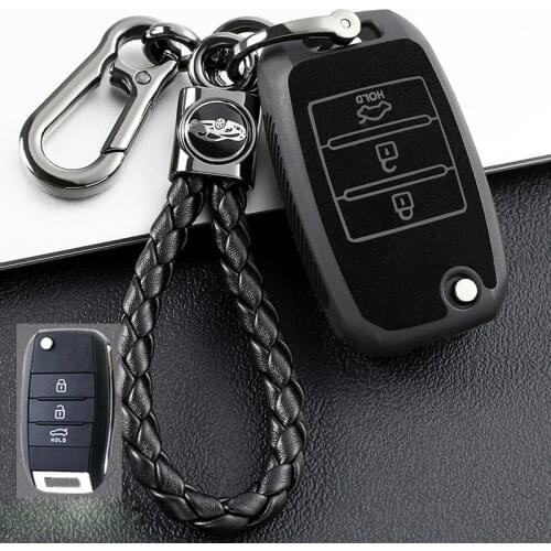 Leather TPU Car Key Case Cover For Kia Forte Optima Sorento Sedona Remote SOUL Fob 2013-2018 Keychain Accessories