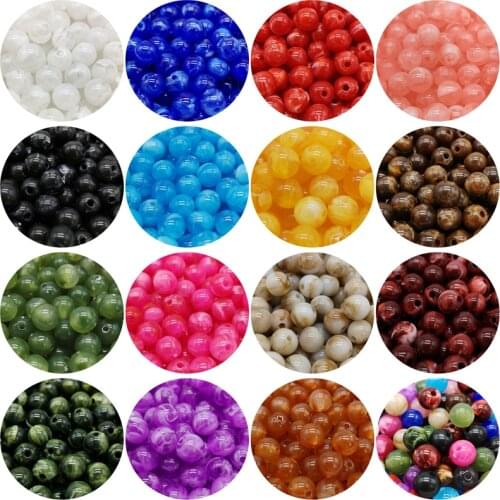 6 8 10 mm Imitation Stone Round Acrylic Beads Clouds Effect Beads Garment Beads Accessory
