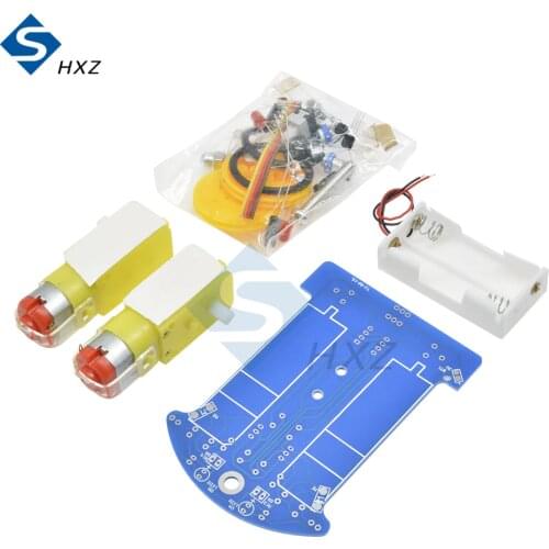 D2-1 Smart Robot Car Kits Intelligent Tracking Line Car Photosensitive Robot DIY Kit Patrol Automobile Parts DIY Electronic Toy