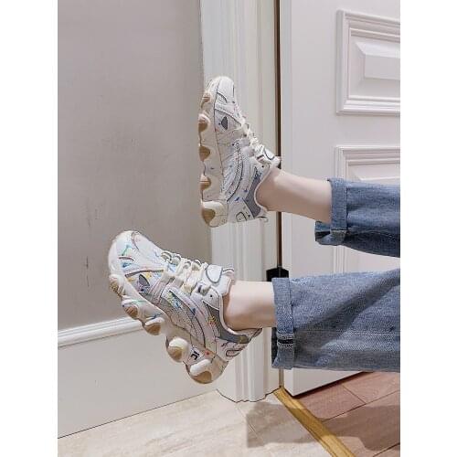 2021 spring and autumn womens new sports Korean style breathable fashion simple shoes