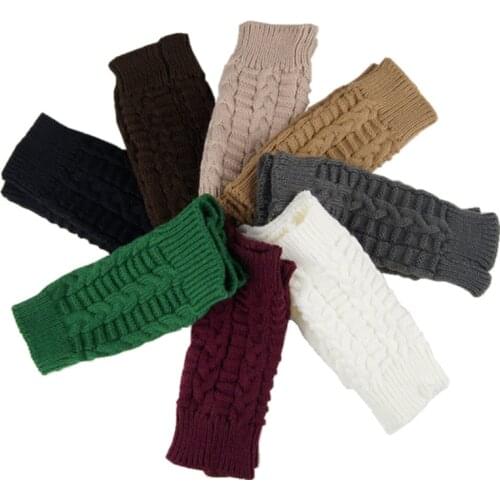 1 Pair Half Finger Gloves for Women Winter Warm Wool Knitting Arm Gloves Soft Warm Mittens Handschoenen Unisex Fingerless Glove