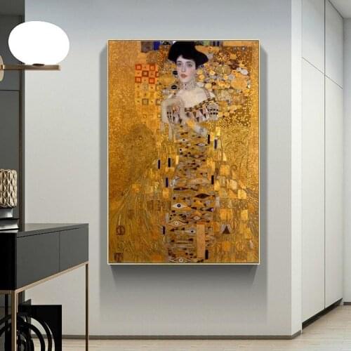 Portrait Of Adele Bloch Canvas Paintings On The Wall Gustav Klimt Kiss Paintings Reproductions Canvas Prints For Living Room