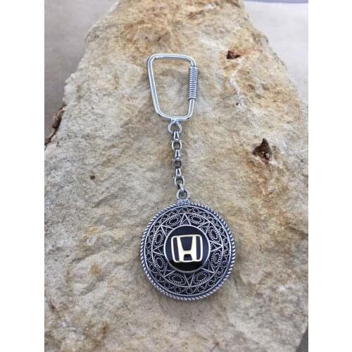 With Hyundai Logo Motif Filigree Silver Is Keychain Midyat