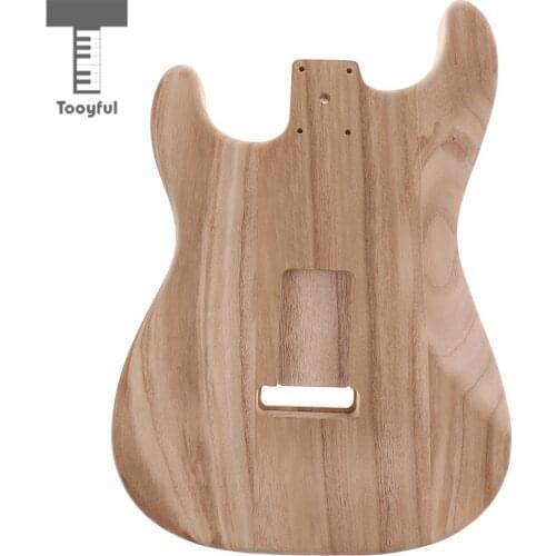 Tooyful Solid Wood Electric Guitar Replacement Unfinished Body Barrel Material for Strat ST Guitar DIY Parts