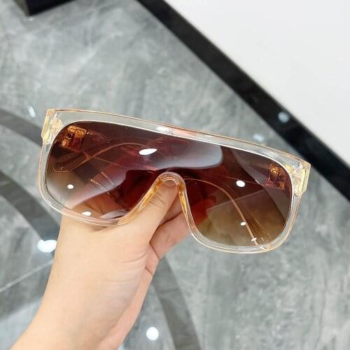 2021 New Fashion Shield Sunglasses Women Men Brown Leopard Luxury Gradient Lens One Piece Brand Designer Goggle Occhiali Da Sole