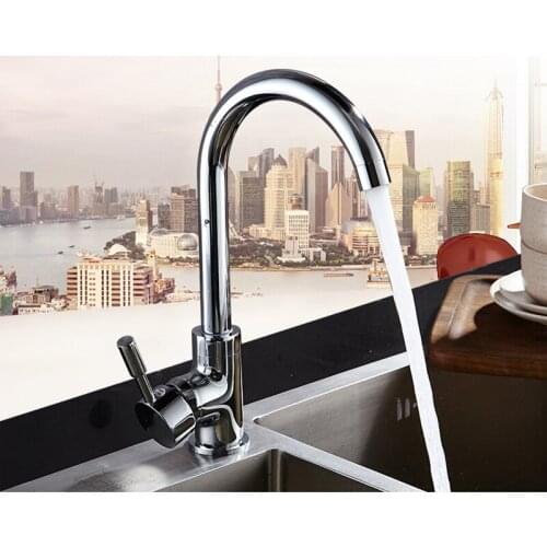WZLY Kitchen Faucets Brass Chrome 360 Rotate Single Handle Kitchen Faucet Deck Mounted Cold Hot Water Sink Mixer Taps Torneira
