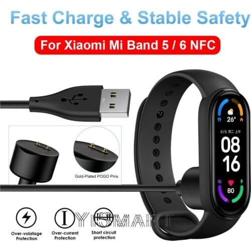 Charger Cable For Xiaomi Mi Band 6 5 NFC Smart Wristband Bracelet Mi band 6 Charging cable USB Charger Adapter Wire Yismart