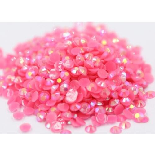 Jelly Dark Rose AB 2~6mm Flatback стразы Resin Non hotfix Rhinestones in Bulk Package Plastic Nail Art Decoration for Garment