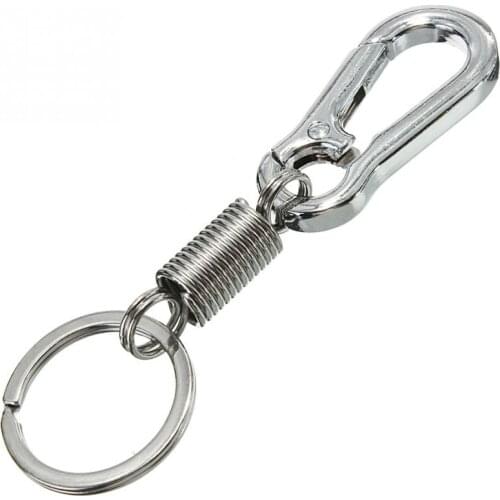 1pcs Stainless Steel Gourd Buckle Carabiner Keychain Waist Belt Clip Anti-lost Buckle Hanging Retractable Keyring