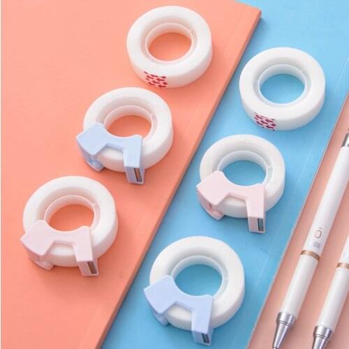 2 pieces of transparent tape School Stationery portable tape dispenser with correction tape cutting tool