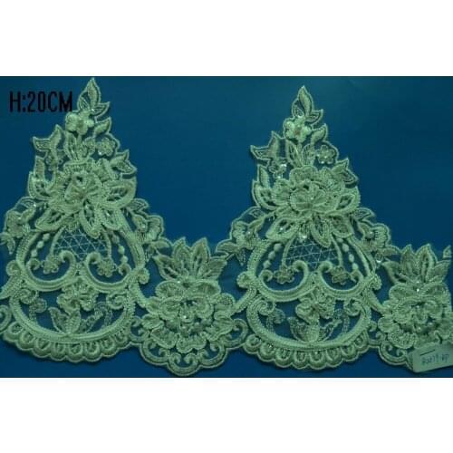 20m wide High Quality 2yards/lot Ivory White Beaded Lace Trim Lace Trim Lace Hem Exquisite Wedding Bridal Lace Trim