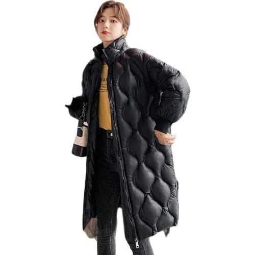 2020 Autumn New Winter Women Parkas Coats Casual Long Sleeve Standup collar Jackets Warm Solid Zipper Plus Size Long Outerwear