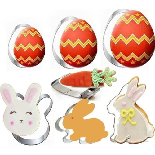 3/10 pcs Stainless Steel Easter Eggs Biscuit Cutter Cookie Cake Mold Kitchen Sugarcraft Baking Accessories Pastry Tool Drop Ship