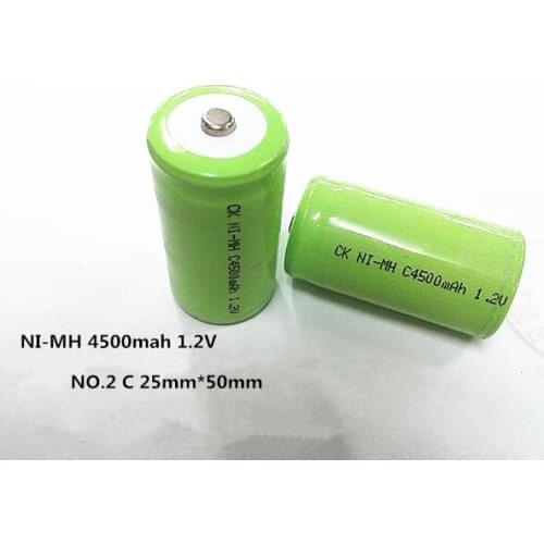Battery 4500mAh 1.2V NI-MH rechargeable battery NO.2 C type Nickel metal hydride rechargeable batteries 4pcs/lot