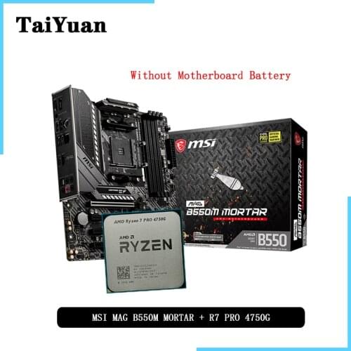 AMD Ryzen 7 4750G R7 4750G CPU + MSI MAG B550M MORTAR Motherboard Suit Socket AM4 All new but without cooler