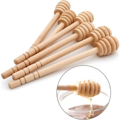 Wooden Honey Dripper Stick Server Jams Syrup Drizzler Stirring Rod Kitchen Gadgets Long Handle Spiral Mixing Stick Honey Tools