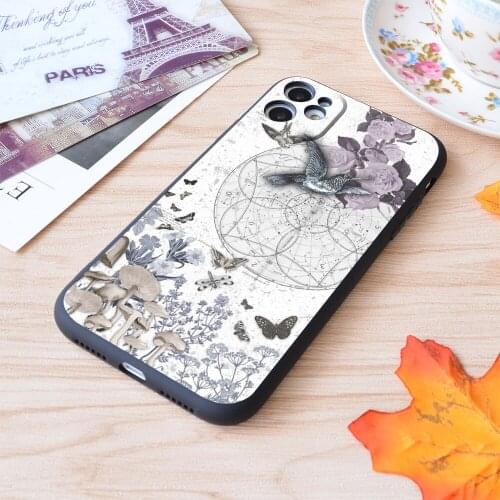 For iPhone Astrological Garden Party Print Soft Matt Apple iPhone Case