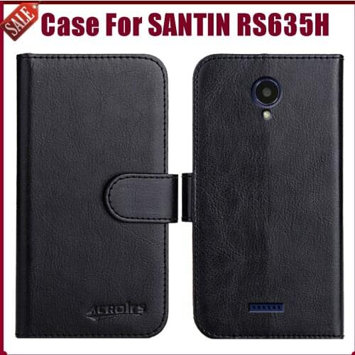 Hot! SANTIN RS635H Case 5" Fashion 6 Colors Flip Soft Leather Wallet Protective Cover For SANTIN RS635H Case Phone Bag