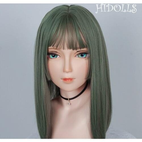 HIDOLLS 33) Custom Female Girl Silica Resin Half Head Cosplay Anime Role Play BJD Kigurumi Masks Crossdresser Doll Mask