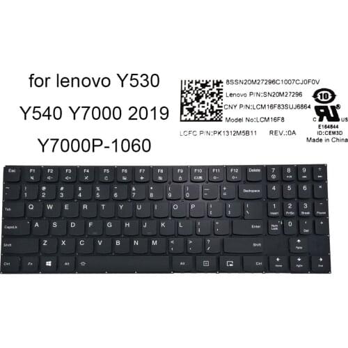 English backlit keyboard for Lenovo Legion Y530 15ICH Y7000P-1060 Y7000-2019 Y540 15IRH Y540-17IRH Y545 PG0 keyboards LCM16F8