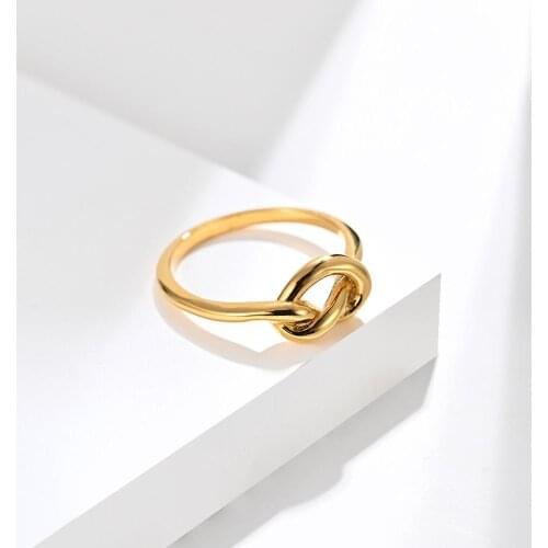 INSCHIC 2021 Korean Style Simple Cross Heart Knot Finger Rings For Women Girl Unix Stainless Steel Engagement Proposal Thin Ring