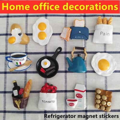 European-style refrigerator magnet stickers, cartoon simulation food, home office message board decoration stickers, gifts