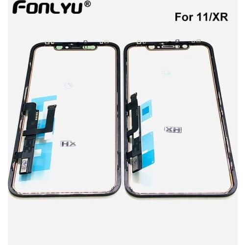 Novecel Touch Screen Digitizer Panel Repair Parts with Frame for iPhone XR 11 Touchscreen Front Glass Lens Sensor