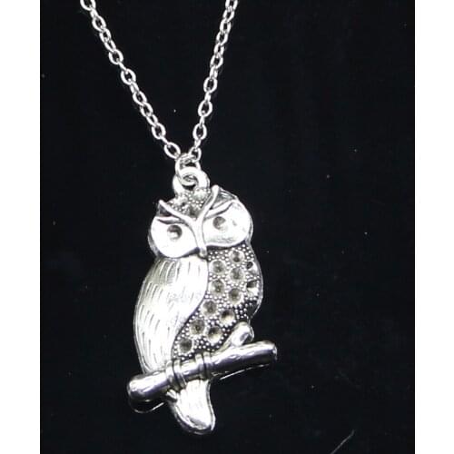 New Fashion Necklace 41x22mm owl Pendants Short Long Women Men Colar Gift Jewelry Choker