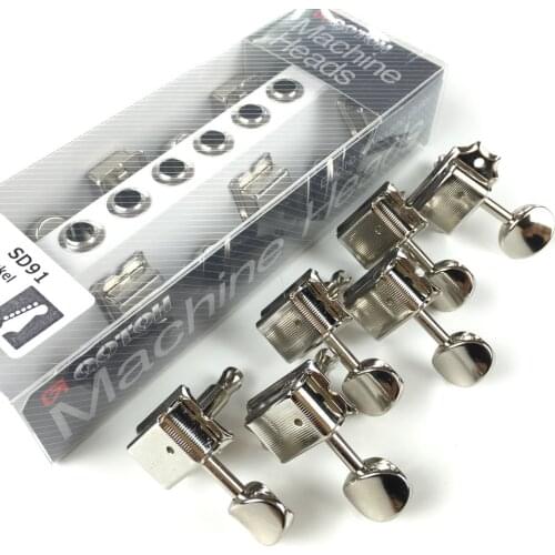 Original 6 In-line GOTOH SD91-05M Kluson Vintage Electric Guitar Machine Heads Tuners ( Nickel ) Tuning Peg MADE IN JAPAN