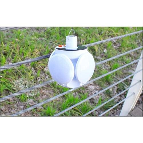 Solar Rechargeable Bright LED Camping Lantern with ing Hook, Waterproof