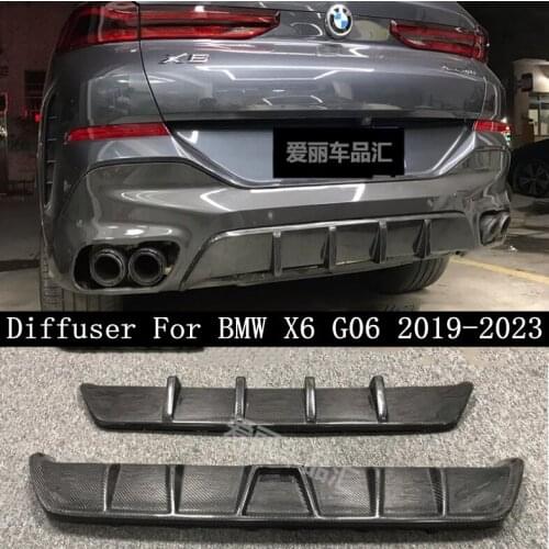 Real Carbon Fiber Car Rear Trunk Bumper Rear Diffuser Protector Cover Fits For BMW X6 G06 2019 2020 2021 2022 2023