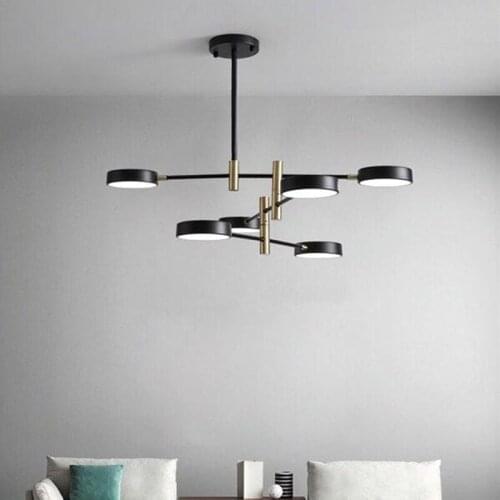 Simple personality Creative Design LED pendant light Nordic home wrought iron set hall rotating shape pendant lamp