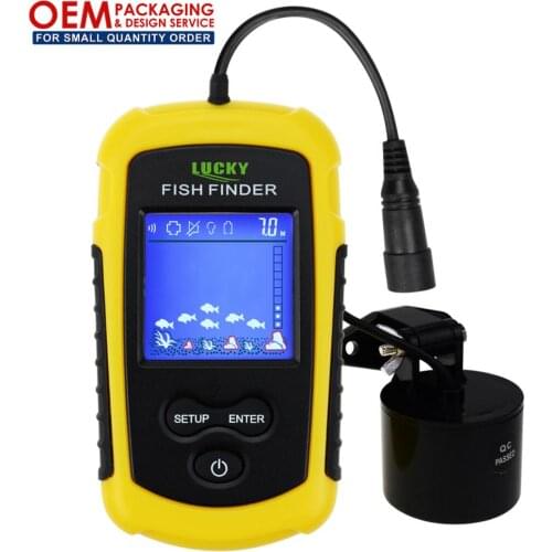 LUCKY Wired Fishfinder 100M (328ft) Depth Detection Portable Fish Finder w/ Clear LED (OEM Packaging Available)