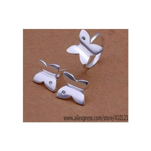 S350 Lucky Charm Silver Color Jewelry Sets For Women Fashion Jewelry Lady Accessories Fashion Earring Ring /dhyalzfa Hwgaqnna